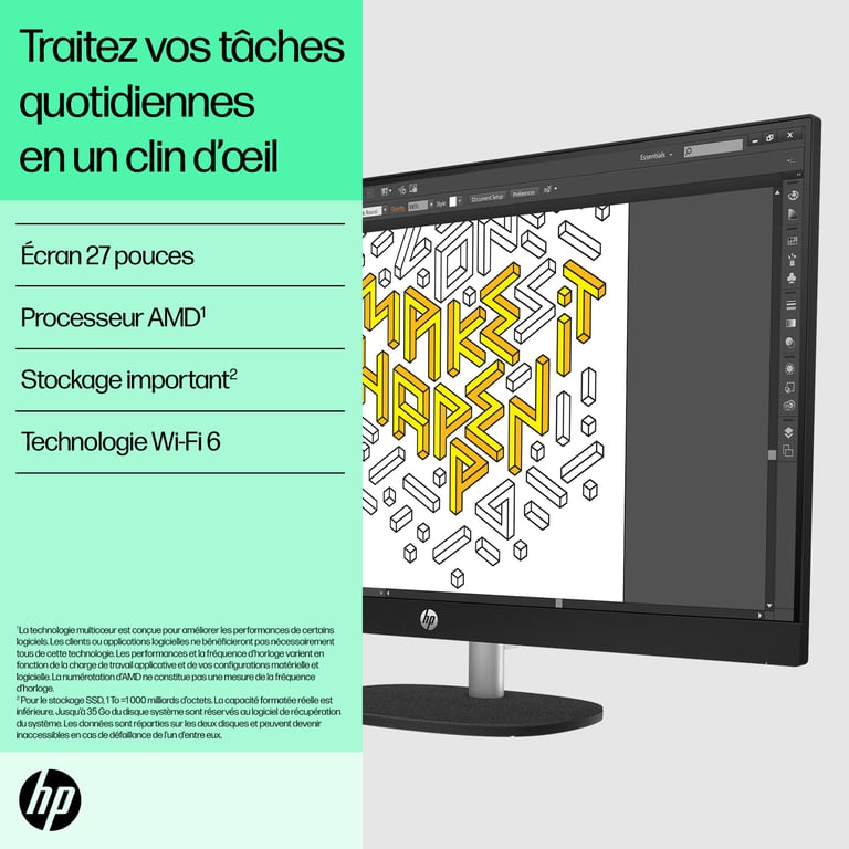 All in One 27 cr0067nf 27 AMD Ryzen 7 RAM SSD coquillage - vue 6