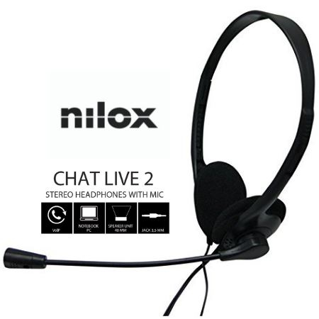 Nilox CHAT LIVE 2 Casques Ecouteurs Appels/Musique Noir - Neuf