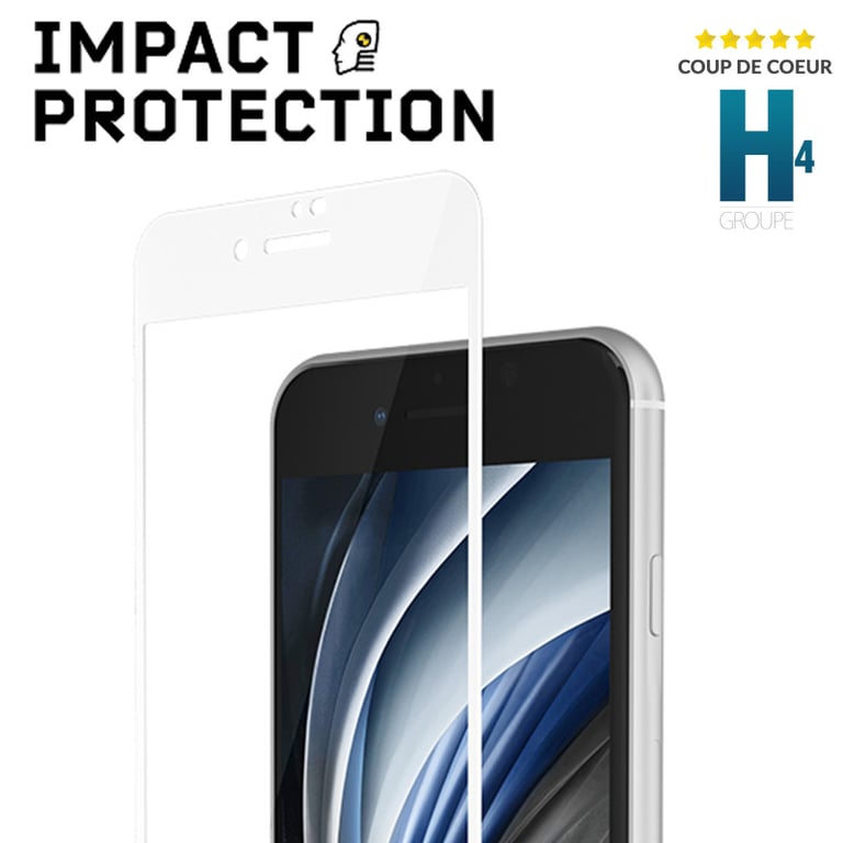 Protection Écran Anti-Chocs Flex Pour Iphone 7 / 8 / Se (2020) - Résistance  Maximale Aux Chocs - Blanc