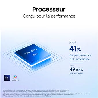 Samsung Galaxy Book6 14  Copilot+ PC Intel Core Ultra (Série 3) 16Go 512Go SSD Azerty Anthracite - Neuf