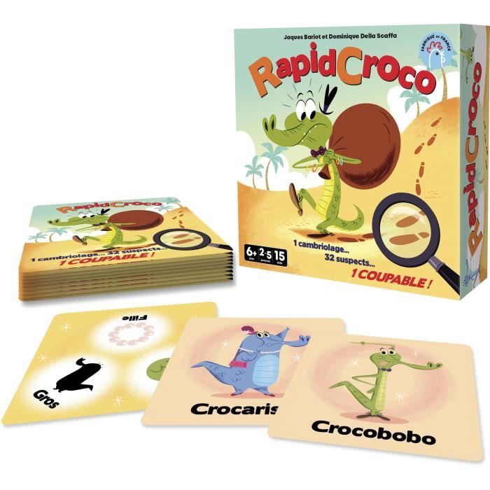 RapidCroco - Asmodee - Jeu d'enquete - 32 Suspect 1 coupable - Neuf