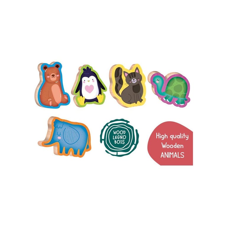 Jouer Apprendre Bois Les Animaux Rigolos Jeu éducatif en bois LISCIANI Associations et encastrements - vue 3