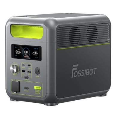 Central eléctrica portátil FOSSiBOT F1200 - 1024 Wh, 1200 W, Batería LiFePO4, Protección BMS, Tiempo de conmutación rápido