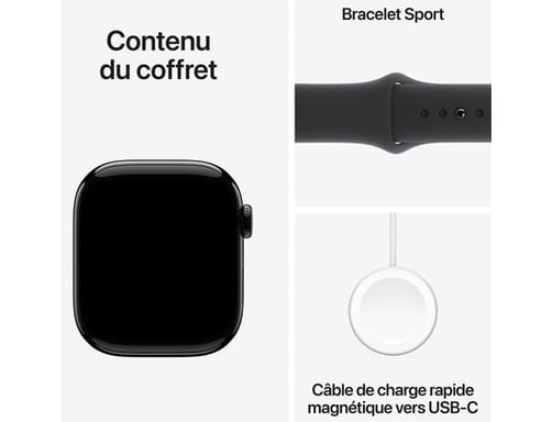 Apple Watch Series 10 GPS 42mm Nero con Cinturino in Gomma S/M
