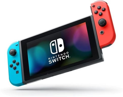 Switch Neon 32GB + Super Mario Party y Mario Kart 8 Deluxe, Rojo, Azul
