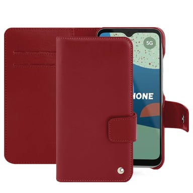 Housse cuir Fairphone 4 -  - Rouge - Cuir lisse
