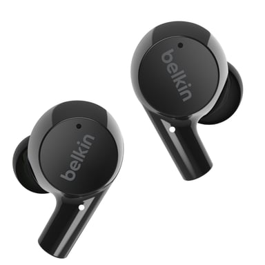 Belkin Écouteurs sans fil, écouteurs SoundForm Rise True Wireless Bluetooth 5.2, certification IPX5 : résistance à la sueur et à l'eau, basses profondes pour iPhone, Galaxy, Pixel et autres - Noir?