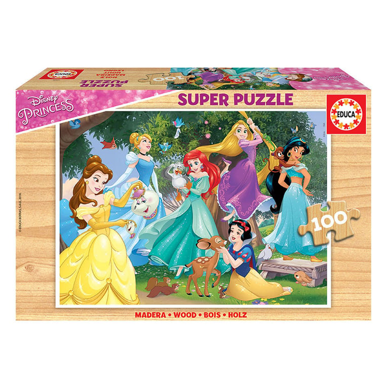 Puzzle en Bois 100 Pièces - Princesse Disney Écologique et Coloré - Neuf