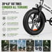 Bicicleta Eléctrico PULUMA EB FM-2.0 | Motor 500W | Batería 48V15Ah | Neumáticos de 20 Pulgadas | Velocidad Máx 25 km/h | Autonomía 45 km  | Gris
