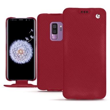 Housse cuir Samsung Galaxy S9+ - Rabat vertical - Rouge - Cuir saffiano