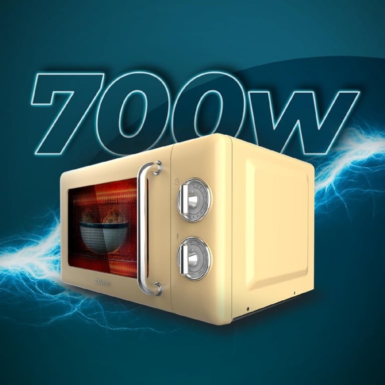 CECOTEC 01708 - Micro-ondes de 20 L avec grill ProClean 3110 Retro Yellow - Neuf