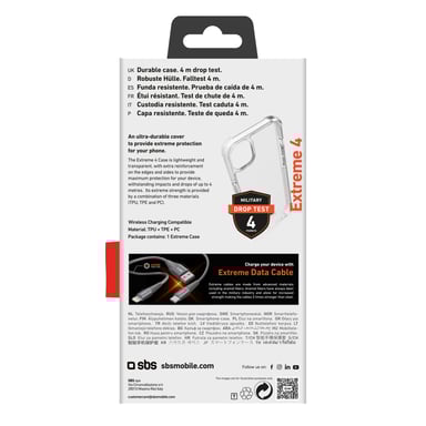 SBS Extreme X4 guscio protettivo per telefoni cellulari 17 cm (6,7'') Cover trasparente