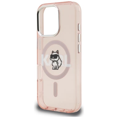 Custodia Karl Lagerfeld IML Choupette Sketch Logo MagSafe per iPhone 16 Pro, rosa