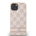 Custodia per iPhone 15 Elegant con motivi a righe e piastrelle