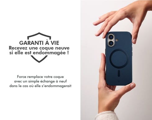 Coque renforcée MagSafe iPhone 17 Pro PLATINIUM 2m Bleu marine + Garantie à vie Force Case