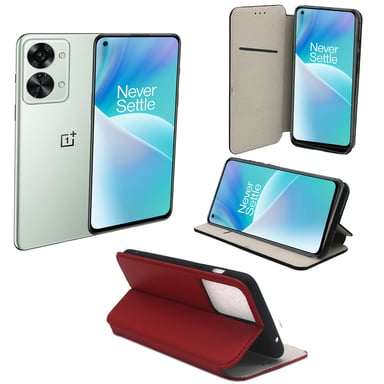 Housse rouge pour OnePlus Nord 2T 5G / One Plus Nord 2T 5G étui protection Portefeuille à Rabat avec Porte Cartes pochette XEPTIO