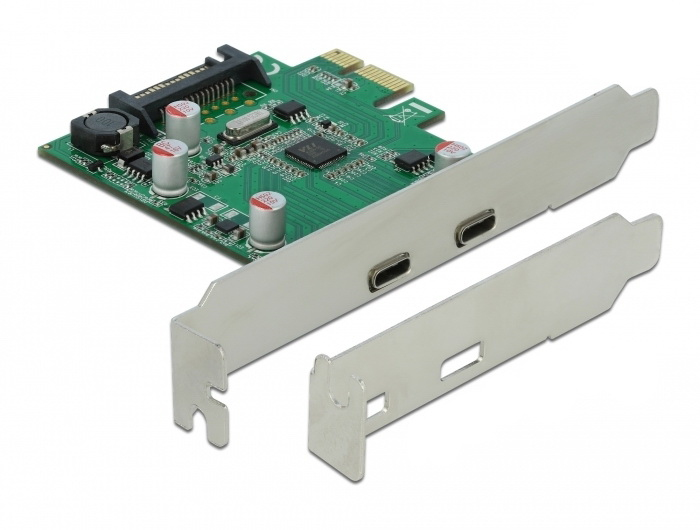 DeLOCK Carte PCI Express x1 vers 2 x externe USB 5 Gbps USB Type C femelle Neuf