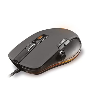 Lexip Np93 Neptunium Alpha Ratón Gamer con cable (Negro)