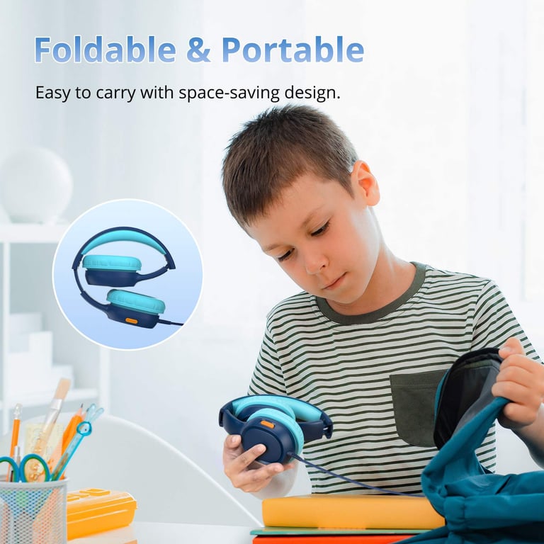 Tronsmart Casque Audio Enfant Casque Enfant Pliable Volume Sûr 8594 DB Casque Musique Enfant Haut Parleurs De 40 Mm Son Et Doux Bandeau Réglable pour 'Apprentissage Et Le Divertissement Neuf - vue 2
