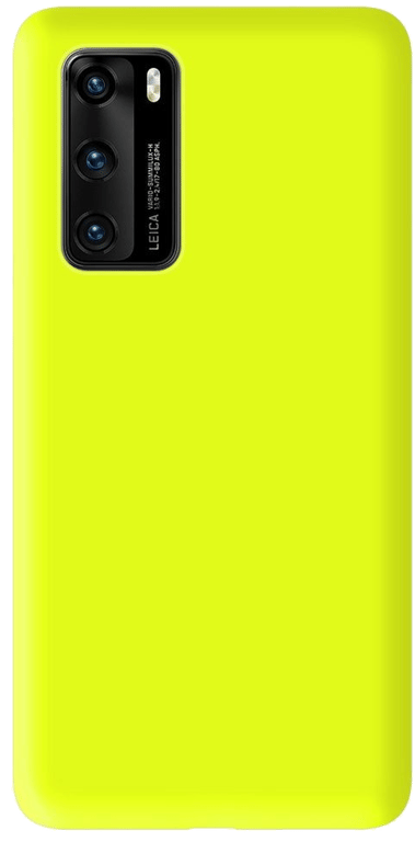 Coque silicone unie compatible Mat Jaune Huawei P40