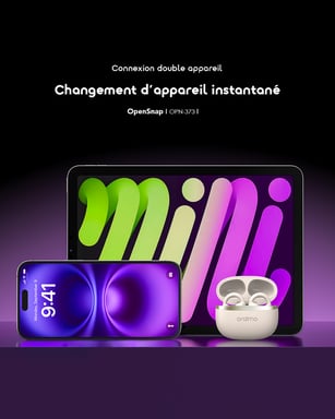 Auricolari Aperti Wireless oraimo OpenSnap: Autonomia 26h, Bassi Potenti HavyBass™ e Design Clip-On Confortevole -  IPX4- Graphite