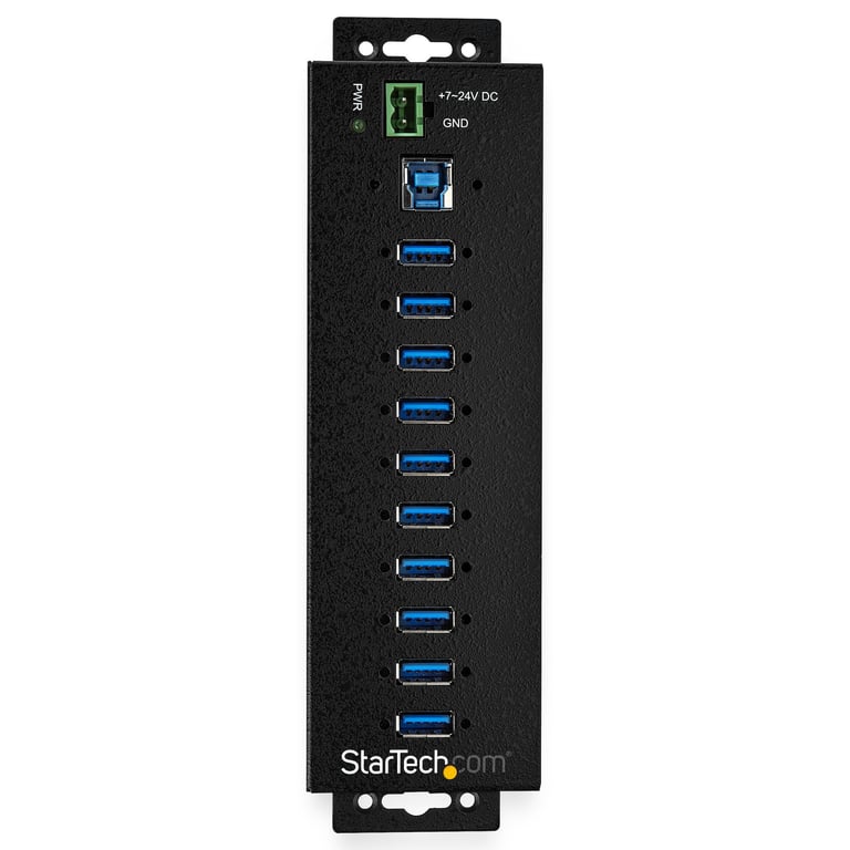 StarTech.com Hub USB 3.0 industriel à 10 ports Alimentation externe Protection contre DES et les surtensions jusqu'à HB30A10AME Concentrateur hub 10 x USB 3.2 Gen 1 Montage... - vue 4