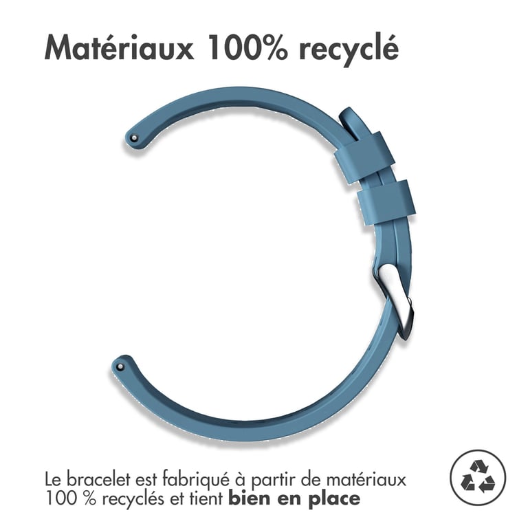 imoshion Bracelet en silicone flexible - Connexion universelle 20 mm - Bleu - Neuf