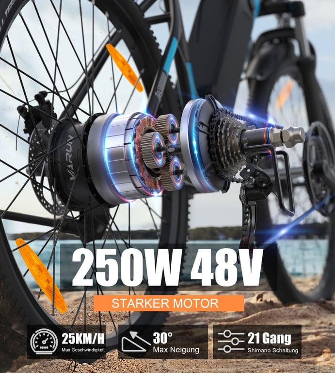 VTT électrique VARUN M27 1 48 V 13 Ah 27 5 avec 21 vitesses Neuf - vue 3