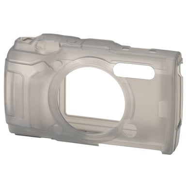 Boîtier silicone Olympus CSCH-127 pour TG-6 Antichoc Texturé Gris translucide