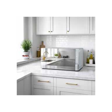 Four micro-ondes pose libre Continental Edison CEMO25UX 1400 W 25 L Inox porte latérale à miroir 8 programmes Gris