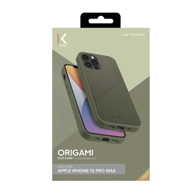 Custodia Origami Duo per Apple iPhone 12 Pro Max, verde mimetico