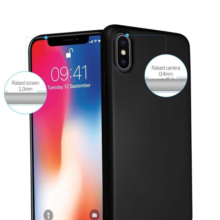 Coque pour Apple iPhone X / XS en METALLIC NOIR Hard Case Housse de protection Étui d'aspect métallique contre les rayures et les chocs