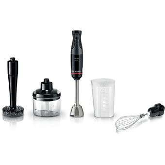 Mixeur plongeant Bosch Serie 4 ErgoMaster MSM4B623 1000 W 12 vitesses + Pulse pied amovible verre mesureur 0,6 L Noir et gris