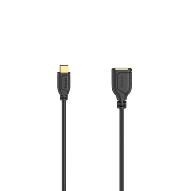 Câble USB-C OTG ''Flexi-Slim'', USB 2.0, 480 Mbit/s, noir, 0, 15 m