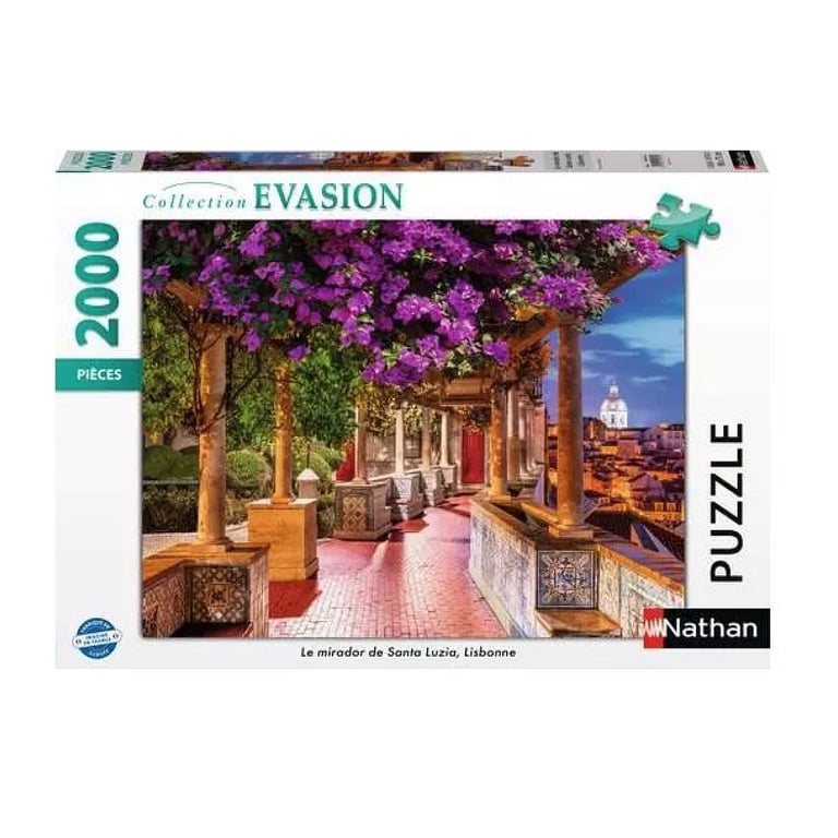 Puzzle 2000 pièces : Le mirador de Santa Luzia Lisbonne Ravensburger Nathan - vue 3