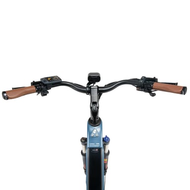 Bicicleta eléctrica de fibra de carbono MIHOGO AIR MAX con doble batería, app inteligente y frenos hidráulicos - azul