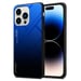 Coque pour Apple iPhone 14 PRO MAX en BLEU - NOIR Housse de protection Étui bicolore en silicone TPU et dos en verre trempé