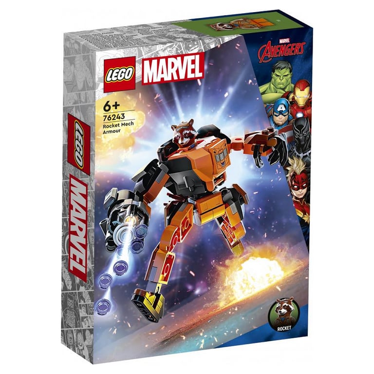 Armure Robot Rocket Raccoon LEGO Marvel Super Héros 76243 - Jeu de Construction Épique - Neuf