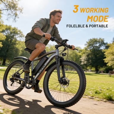 Vélo électrique Toofly G73w pour adultes, batterie amovible 48 V 13 Ah, Shimano 7 vitesses - Gris