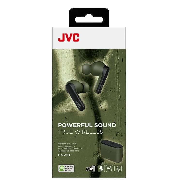 JVC HA-A9T Casque True Wireless Stereo (TWS) Ecouteurs Appels/Musique Bluetooth Vert - Neuf