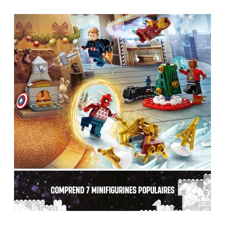 LEGO Marvel 76267 Le Calendrier de l'Avent des Avengers 2023, 24 Cadeaux incluant Captain America, Spider-Man, Iron Man et Plus - Neuf