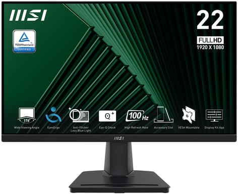 MSI Pro MP225V Monitor PC 545 cm 21.4 1920 x 1080 Pixel Full HD LCD Nero (22 Flat FHD Solution)