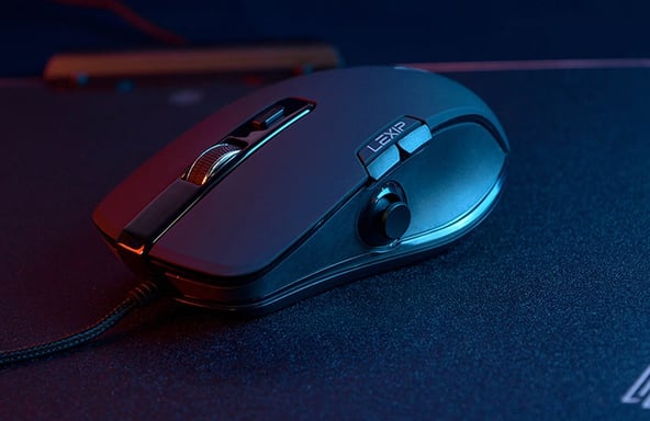Lexip Np93 Neptunium Alpha Mouse cablato per videogiocatori (nero)