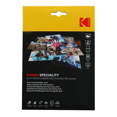 KODAK Photo Laminating KD-LM6X4-PK25C - Pochettes de plastification, Taille 6'' x 4'', 150 Microns, Lot de 25 - Neuf