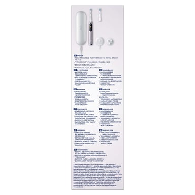 Spazzolino rotante oscillante per adulti Oral-B iO 9S Rosa, Bianco