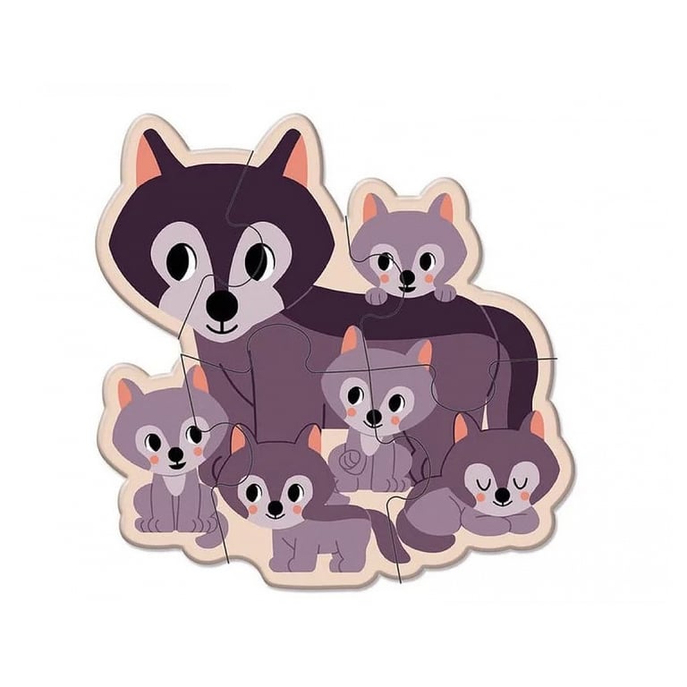 Puzzles évolutifs de 2 à 6 pièces : Animaux Partenariat WWF® Juratoys Janod - vue 3