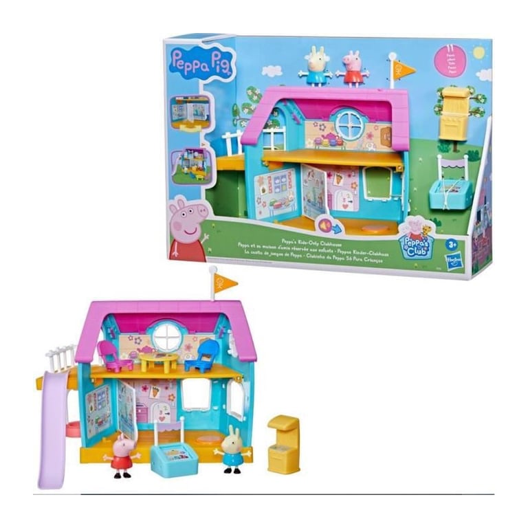 Peppa Pig Le club des amis de Peppa, jouet préscolaire, sons, 2 figurines, 7 accessoires, des 3 ans - Neuf