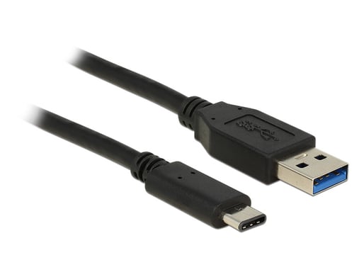 DeLOCK 1 m di cavo USB3.1-C/USB3.1-A USB 3.2 Gen 2 (3.1 Gen 2) USB A USB C Nero