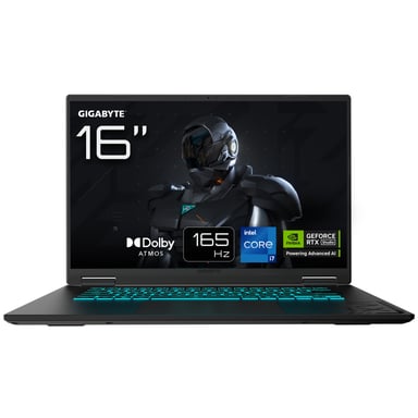GIGABYTE Gaming A16 CVHI3FR894SD Intel® Core™ i7 i7-13620H Portátil 40,6 cm (16'') WUXGA 32 GB DDR5-SDRAM 1 TB SSD NVIDIA GeForce RTX 5060 Wi-Fi 6E (802.11ax) FreeDOS Francés Negro