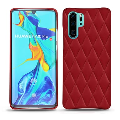 Coque cuir Huawei P30 Pro - Coque arrière - Rouge - Cuir lisse couture